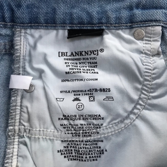 Blank NYC Fulton Roll Up Jean Shorts NWT Size 27 - Picture 4 of 6